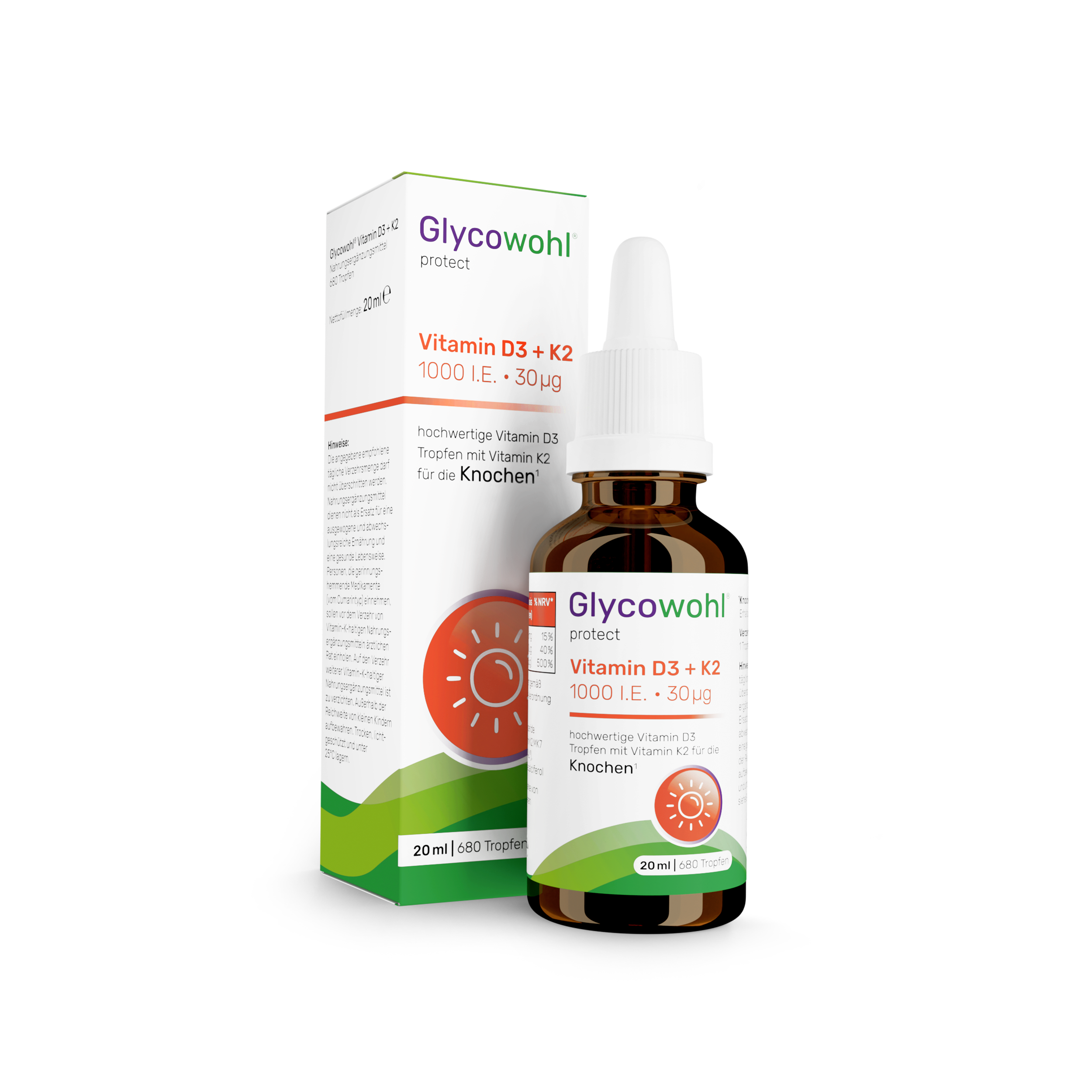 Glycowohl® Vitamin D3+K2 | 1000 I.E. · 30 µg